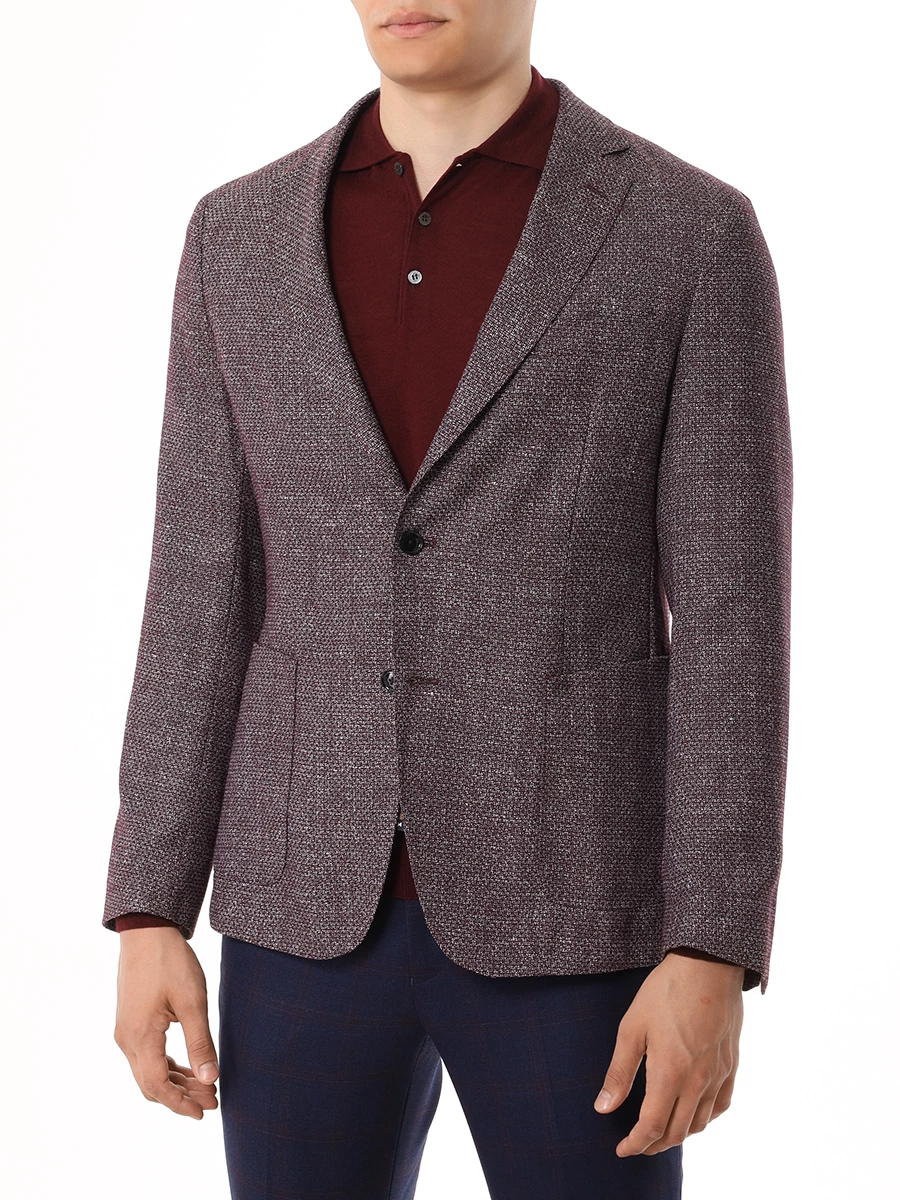 Пиджак Slim Fit шерстяной BOSS 50521956/642 Бордовый  Фото 4