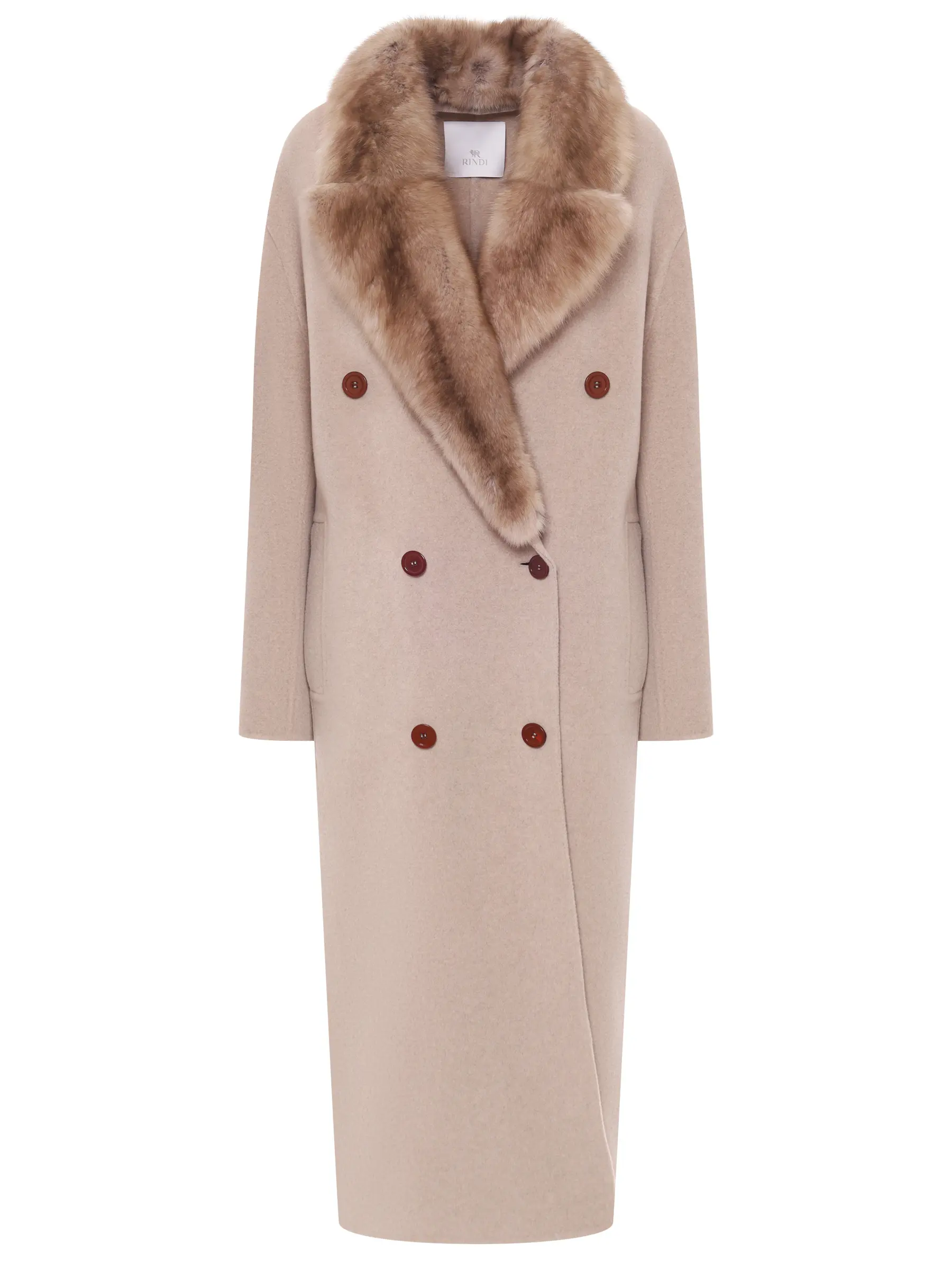 Пальто из шерсти и кашемира RINDI MOD.24/235 Бежевый 