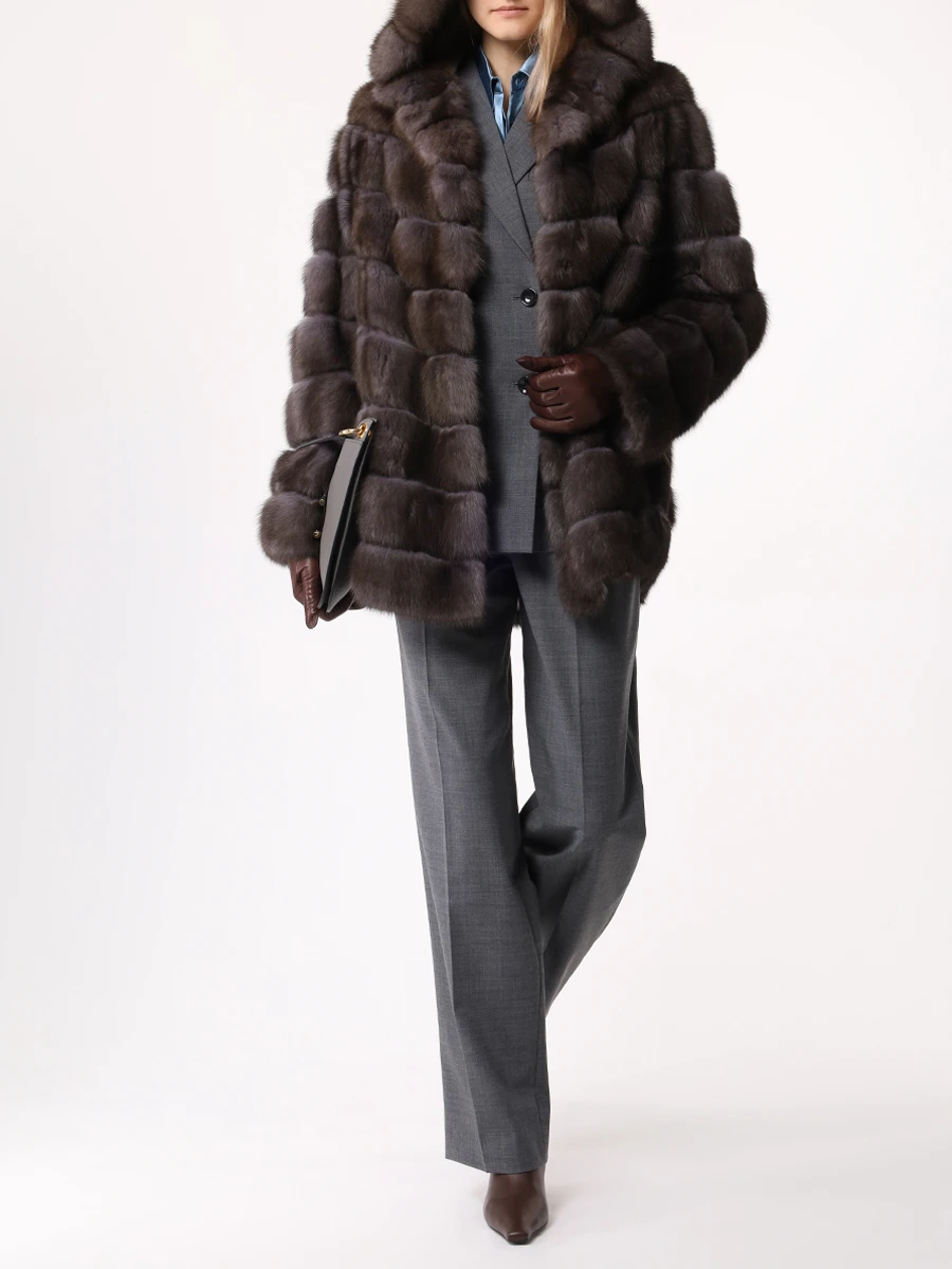 Шуба соболиная RINDI MOD.24/032 Коричневый  Фото 2