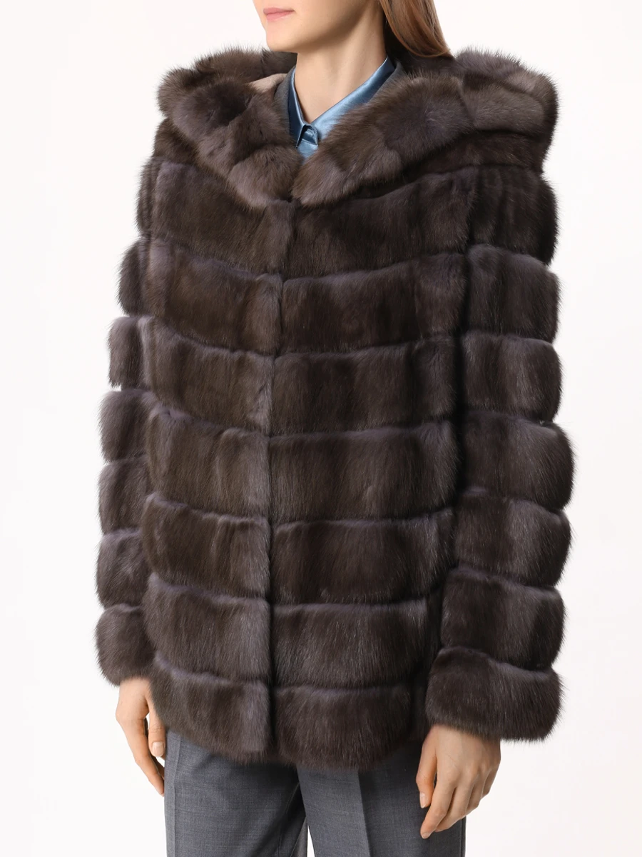 Шуба соболиная RINDI MOD.24/032 Коричневый  Фото 4