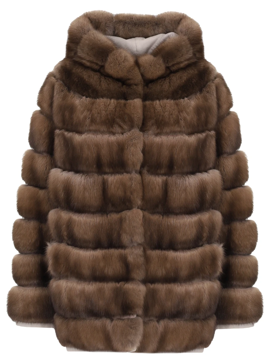 Шуба соболиная двусторонняя RINDI MOD.24/092 Коричневый 