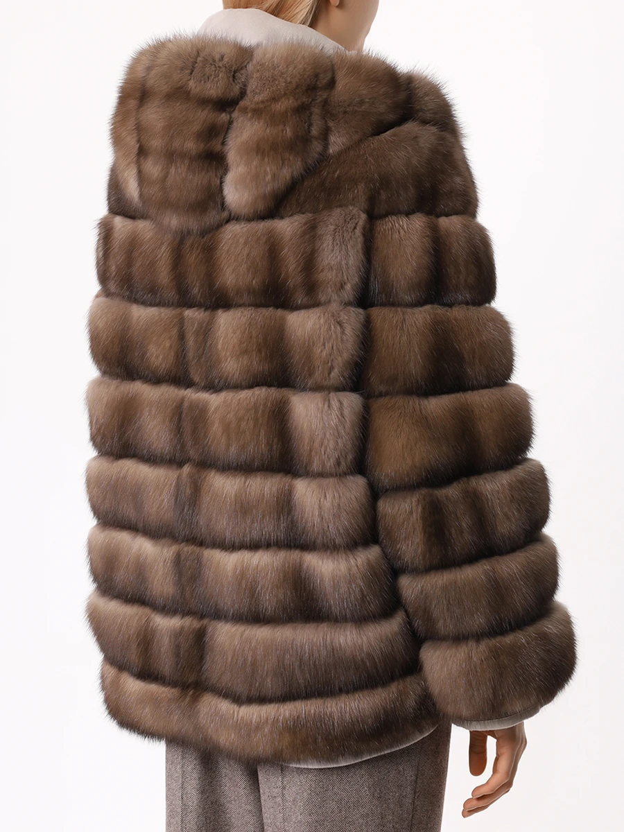 Шуба соболиная двусторонняя RINDI MOD.24/092 Коричневый  Фото 3