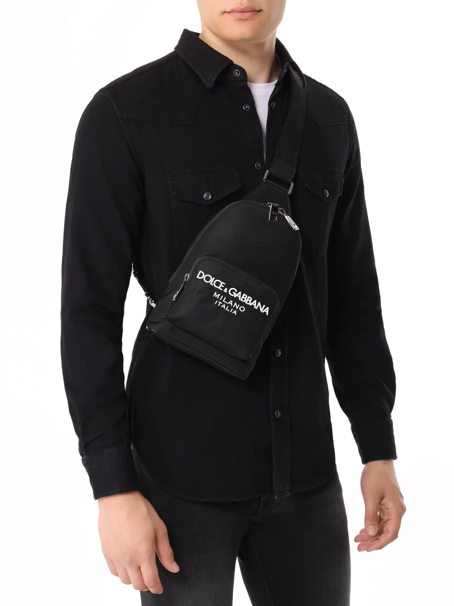 Сумка текстильная DOLCE & GABBANA BM2295AG182 8B956 Черный  Фото 2