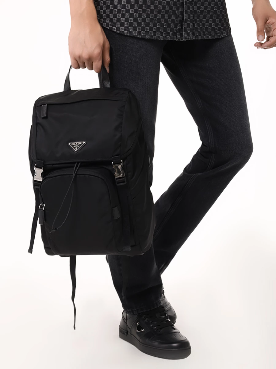 Рюкзак текстильный PRADA 2VZ135VHOL2DMG Черный  Фото 2