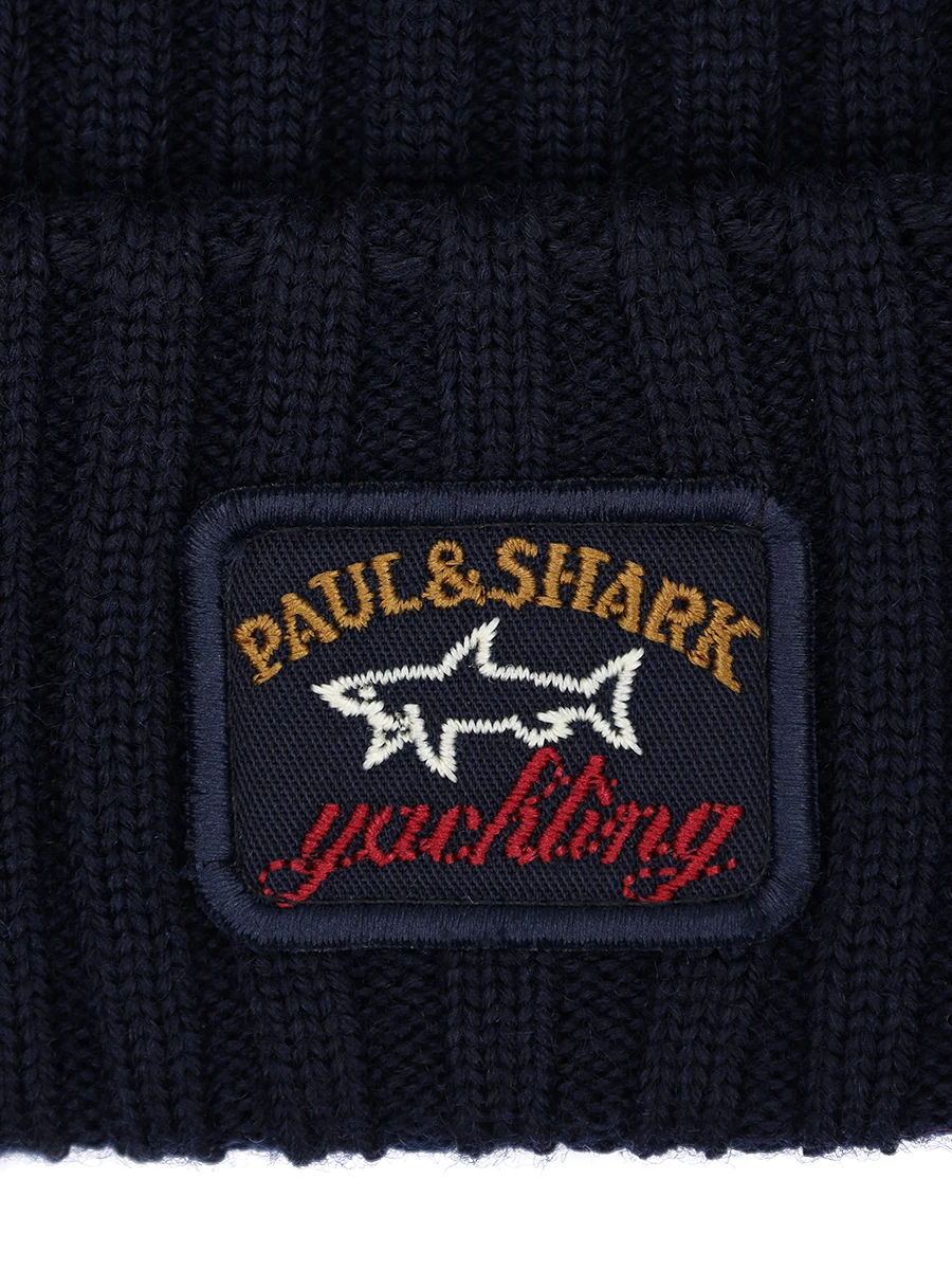 Комплект шапка и шарф PAUL & SHARK C0P1051KIT/C0P1059KIT/050 Синий  Фото 4