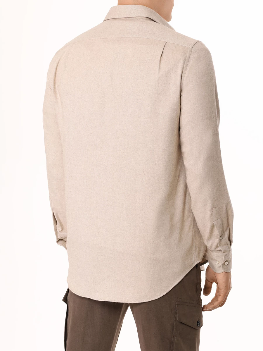 Рубашка Regular Fit хлопковая PAUL & SHARK 14313070CF/207 Бежевый  Фото 3