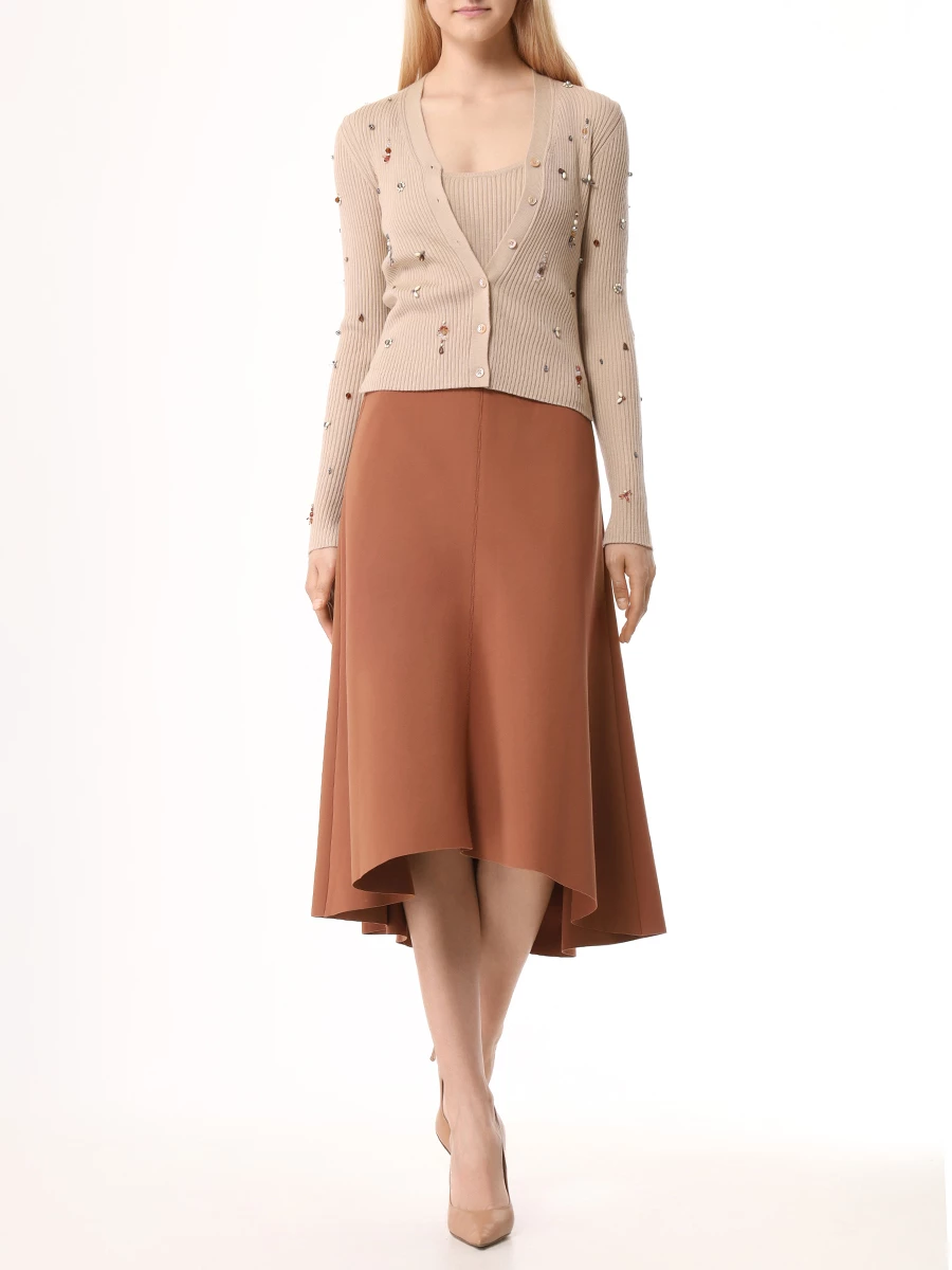 

Кардиган шерстяной с топом, Бежевый, 242/610302/733