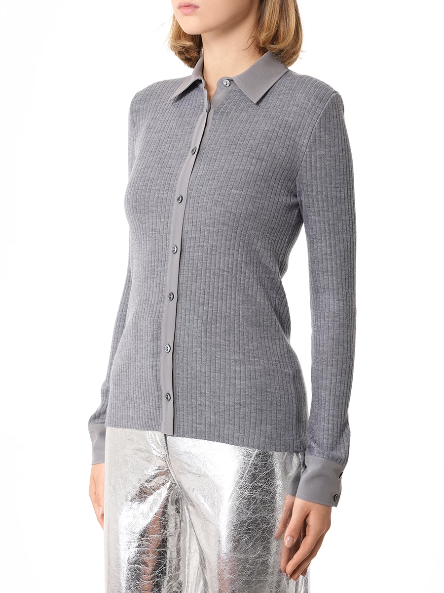 Кардиган однотонный AGNONA KD08018 1V180L K05 Серый  Фото 4