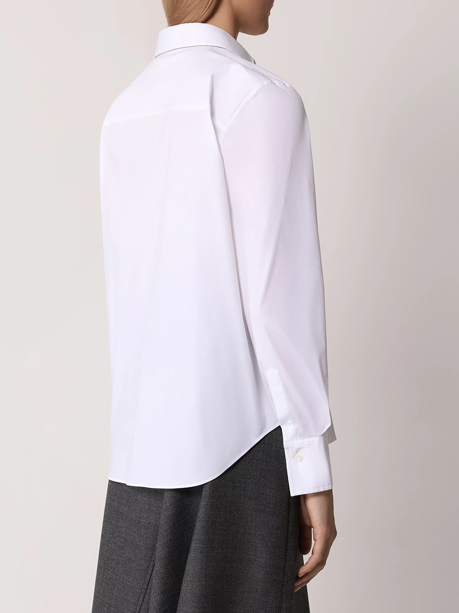 Рубашка хлопковая BRUNELLO CUCINELLI M0091BP367 C159 Белый  Фото 3