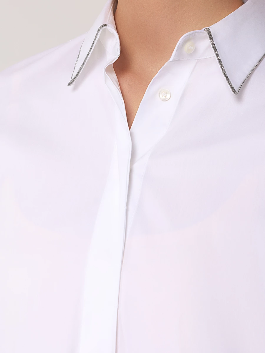 Рубашка хлопковая BRUNELLO CUCINELLI M0091BP367 C159 Белый  Фото 5