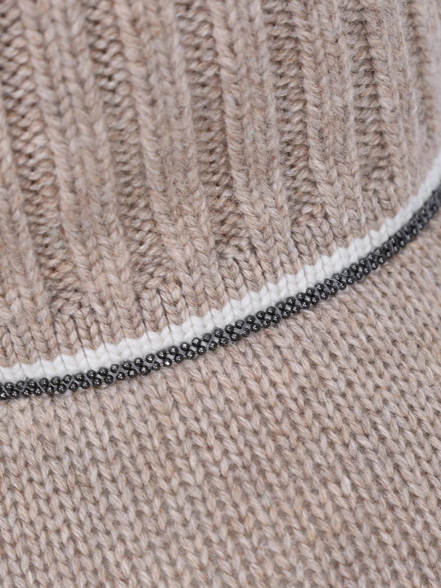 Бейсболка трикотажная BRUNELLO CUCINELLI MCAP9A006P CKN44 Бежевый  Фото 3