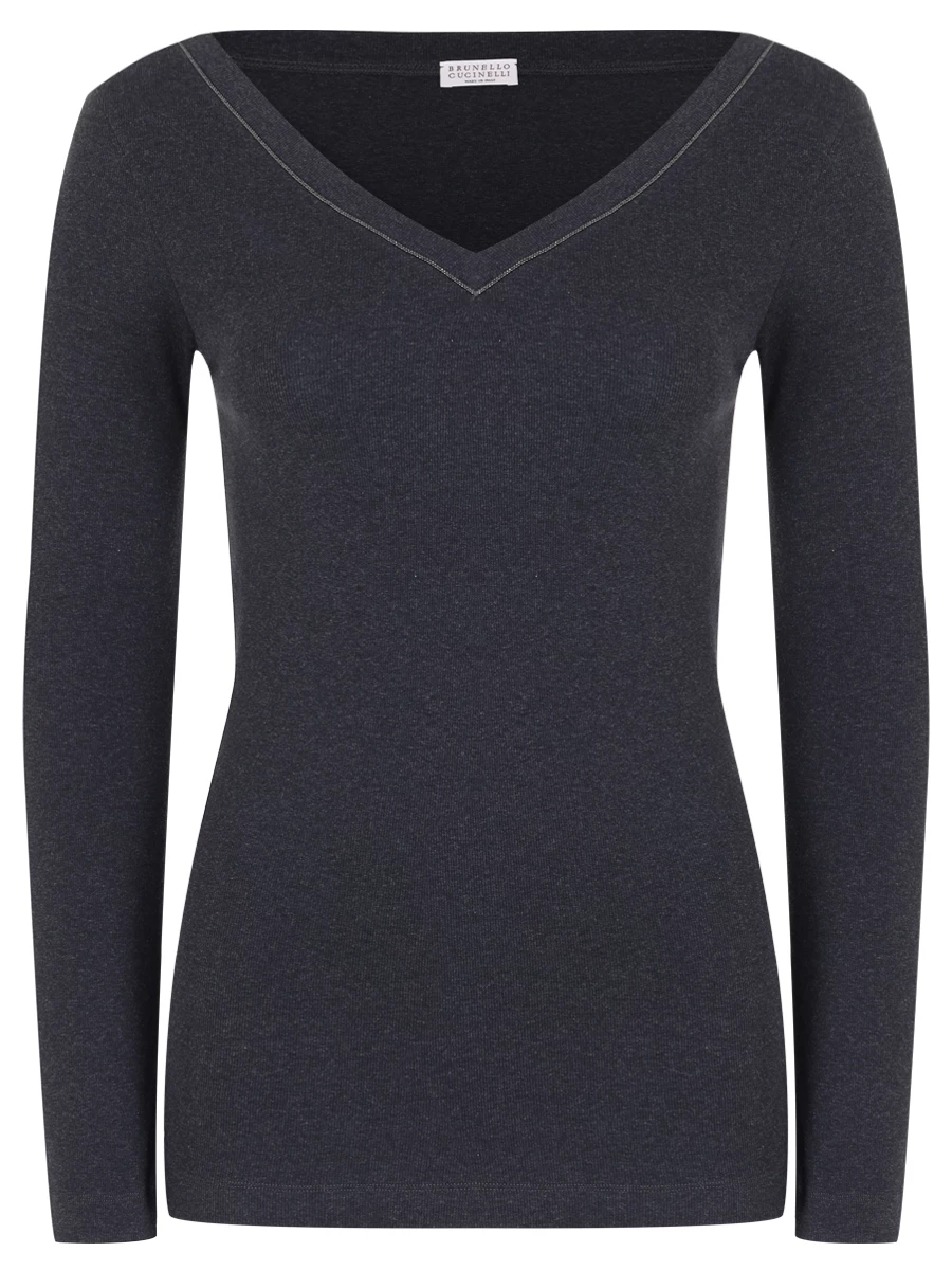 Футболка хлопковая BRUNELLO CUCINELLI MPTC8BJ302 C055 Темно- Серый 