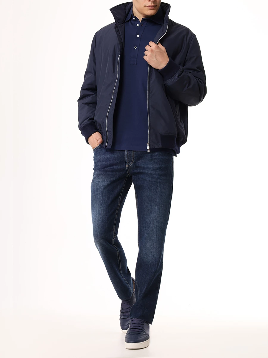 Поло хлопковое BRUNELLO CUCINELLI M0B133914 C9695 Синий  Фото 2