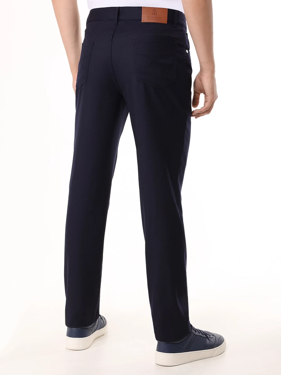 Брюки Italian Fit шерстяные BRUNELLO CUCINELLI ME226B2326 C334 Темно- Синий  Фото 3