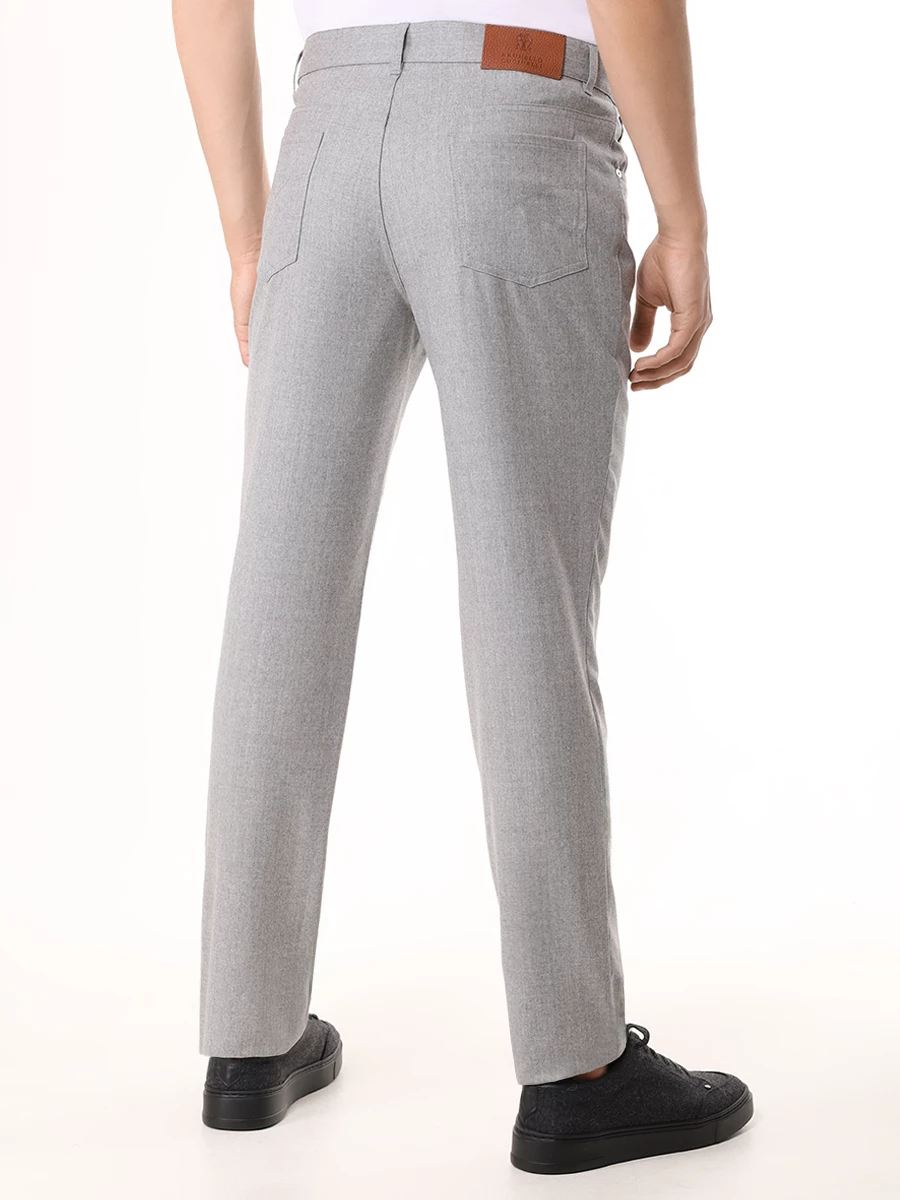 Брюки Italian Fit шерстяные BRUNELLO CUCINELLI ME226B2326 C272 Серый  Фото 3