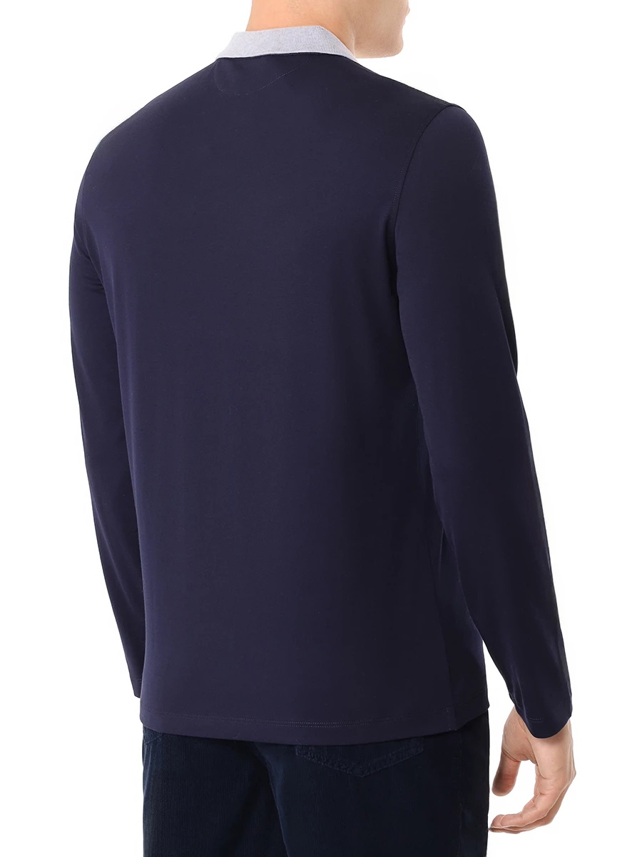 Поло хлопковое BRUNELLO CUCINELLI M0B138791G CK781 Синий  Фото 3