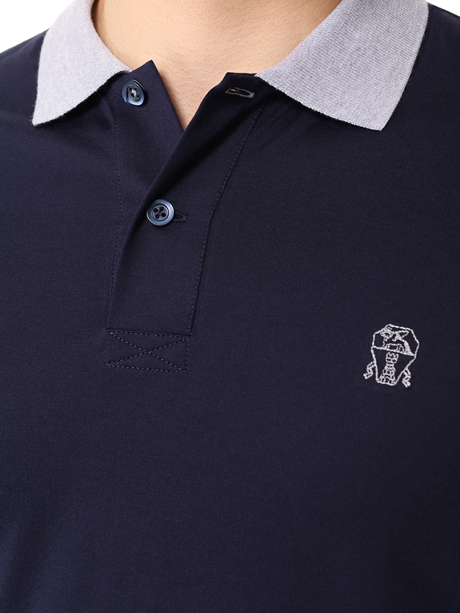 Поло хлопковое BRUNELLO CUCINELLI M0B138791G CK781 Синий  Фото 5