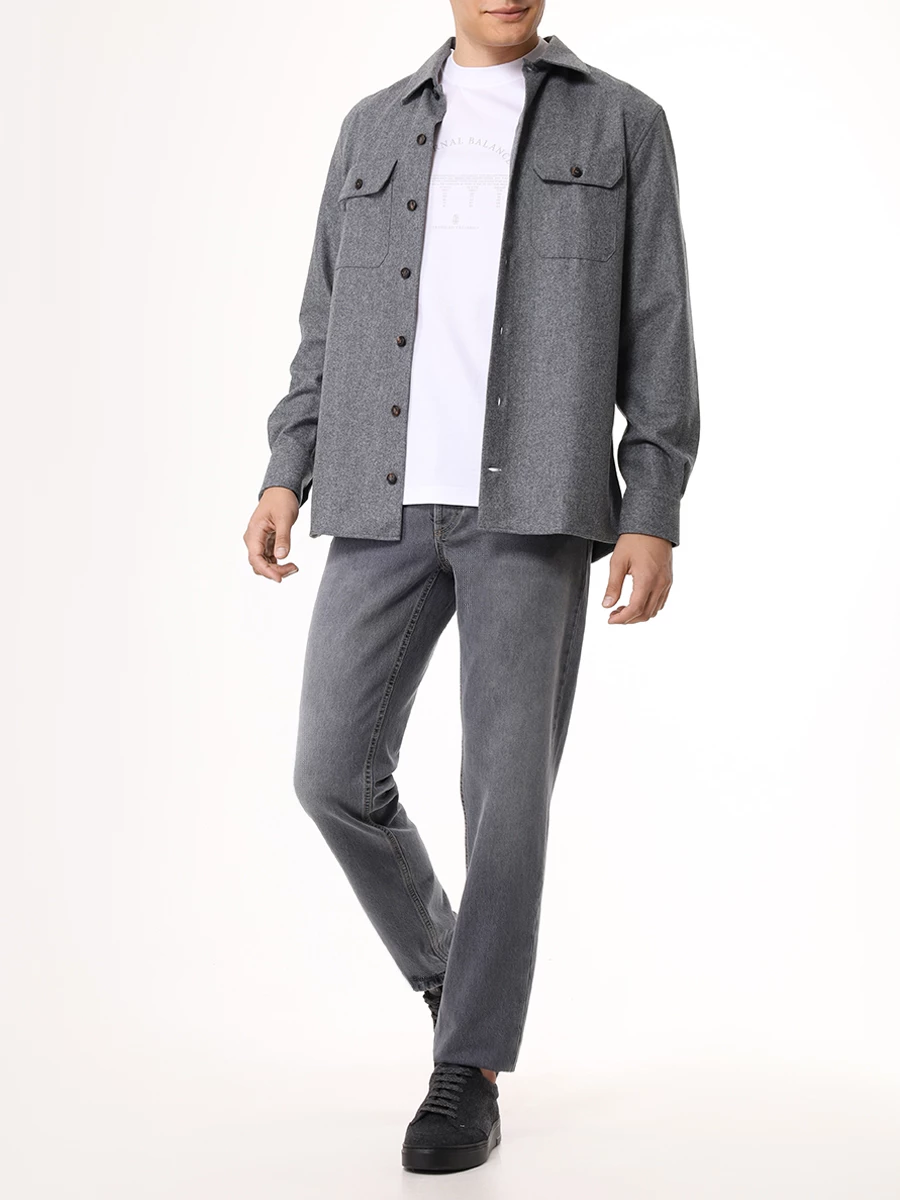 Джинсы Traditional Fit хлопковые BRUNELLO CUCINELLI M240PD3210 C9007 Серый  Фото 2
