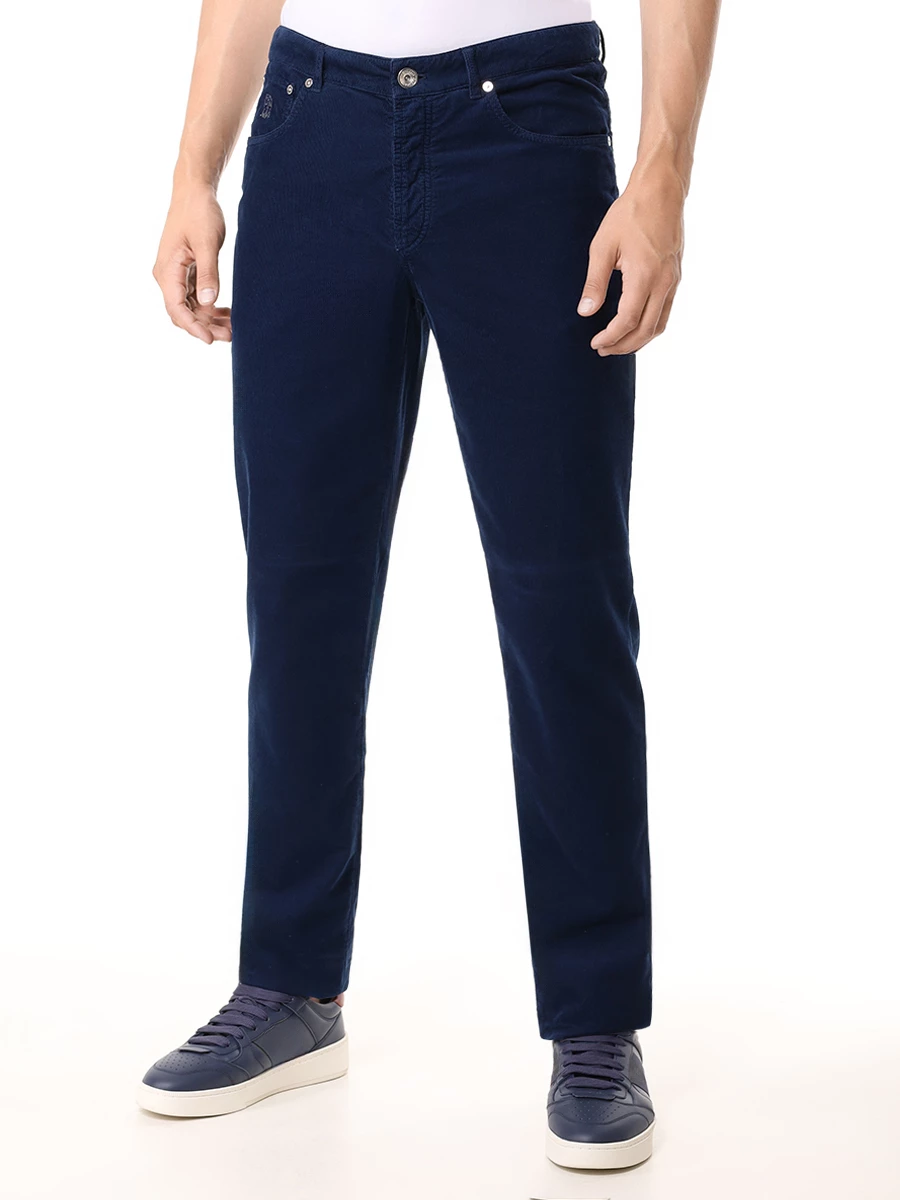 Брюки Italian Fit вельветовые BRUNELLO CUCINELLI M279DI1780 C6326 Синий  Фото 4