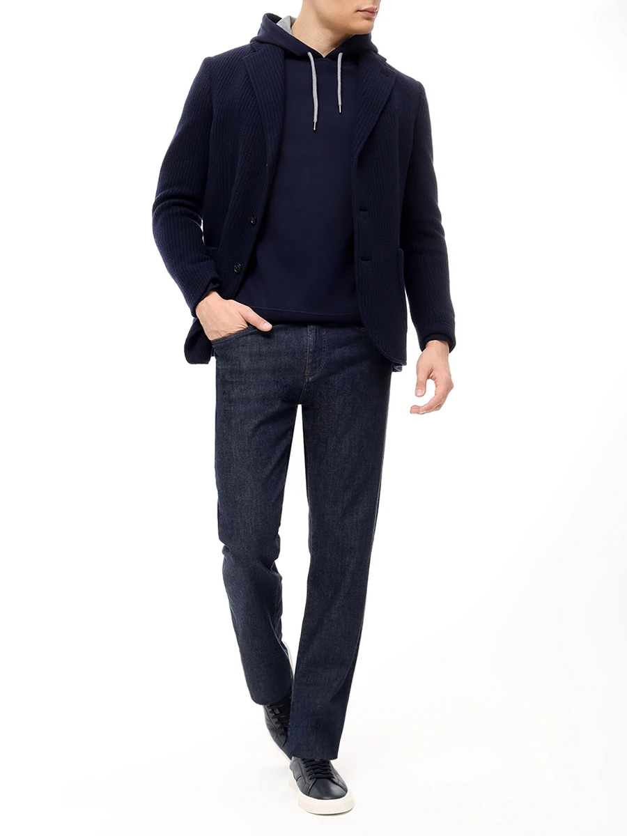 Худи хлопковое BRUNELLO CUCINELLI MM831B2333 C1265 Синий  Фото 2