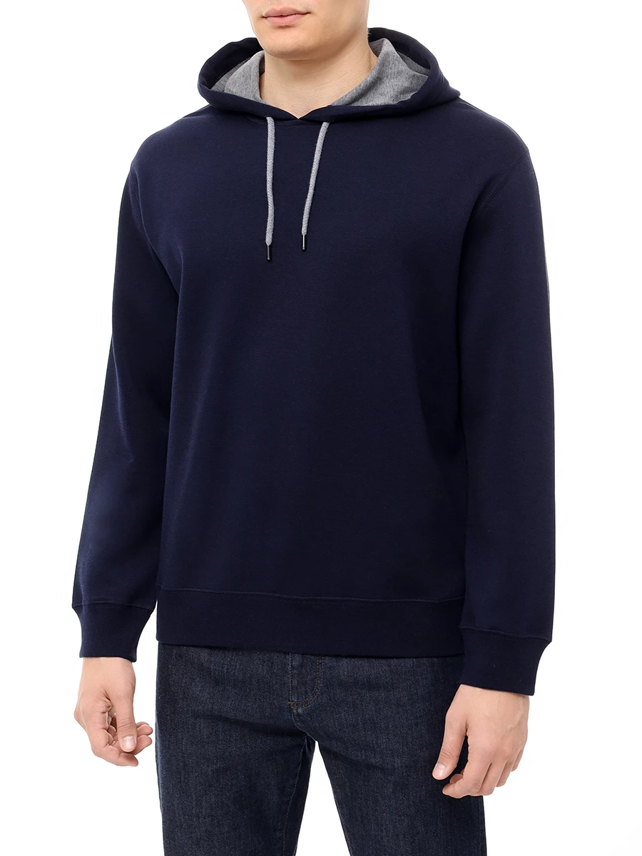 Худи хлопковое BRUNELLO CUCINELLI MM831B2333 C1265 Синий  Фото 4