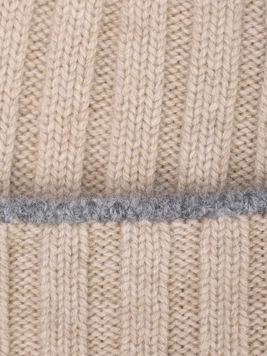 Шапка кашемировая BRUNELLO CUCINELLI M2240900 CCQ23 Бежевый  Фото 3