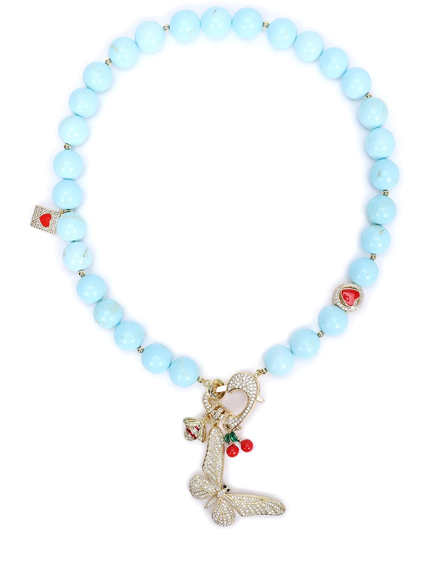 

Чокер с туркенитом, Голубой, SF03000140G (10)