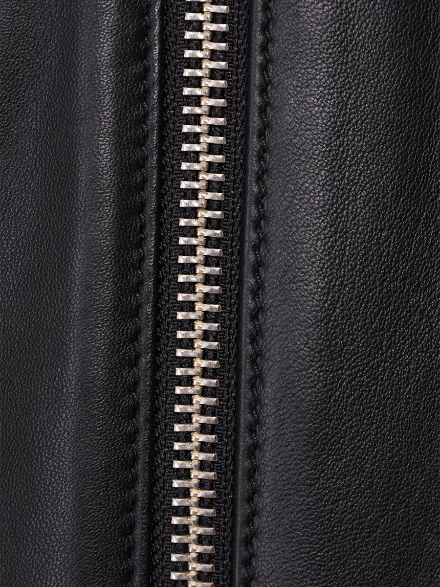 Бомбер кожаный BATS FW22_BM/01 Черный  Фото 6