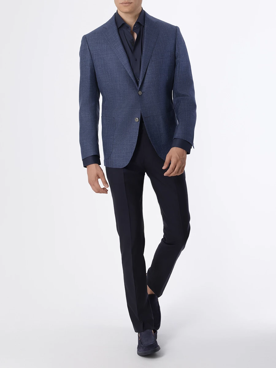 

Рубашка Slim Fit хлопковая, Синий, 50479915/410