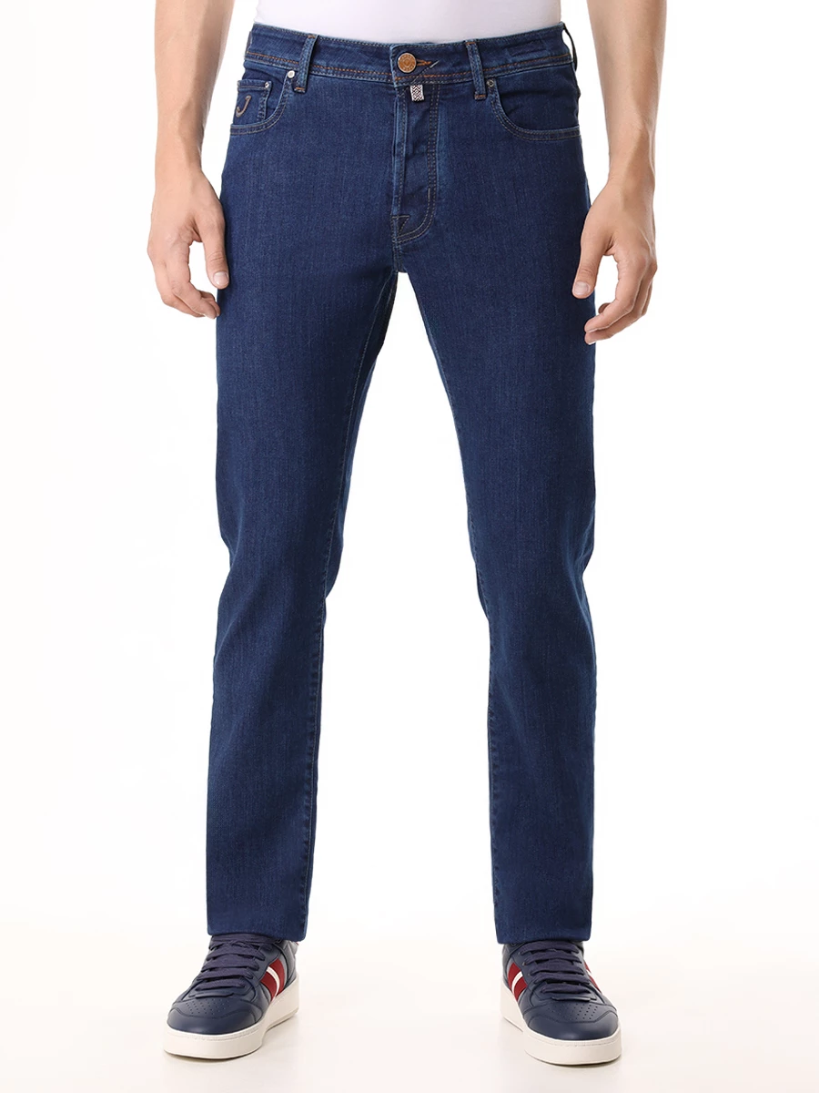 Джинсы Slim Fit хлопковые JACOB COHEN UQM04 34 S3623 826D Синий  Фото 4