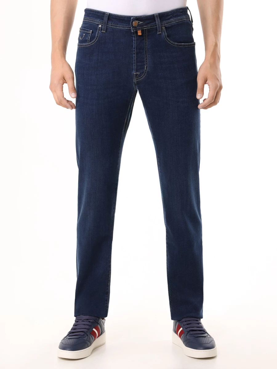 Джинсы Regular Fit из хлопка и лиоцелла JACOB COHEN UQE04 30 P3632 858D Синий  Фото 4