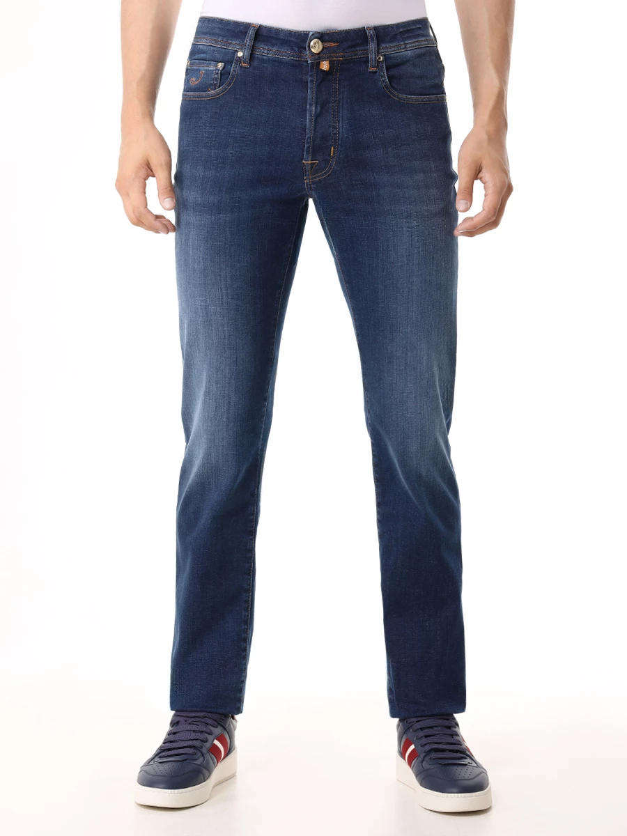 Джинсы Slim Fit хлопковые JACOB COHEN UQE04 34 P3731 836D Синий  Фото 4