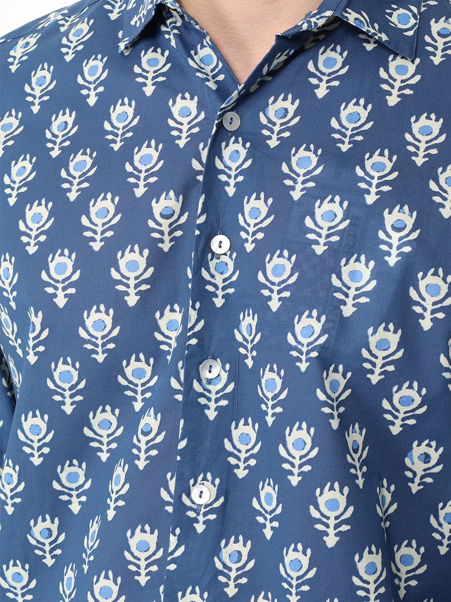 

Рубашка Slim Fit хлопковая, Синий, SIKELIA - INDIGO SHAPE 61
