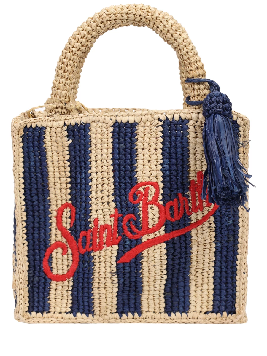 

Сумка из рафии, Синий, VANITY MINI RAFFIA - STRIPES POP V 61 EMB