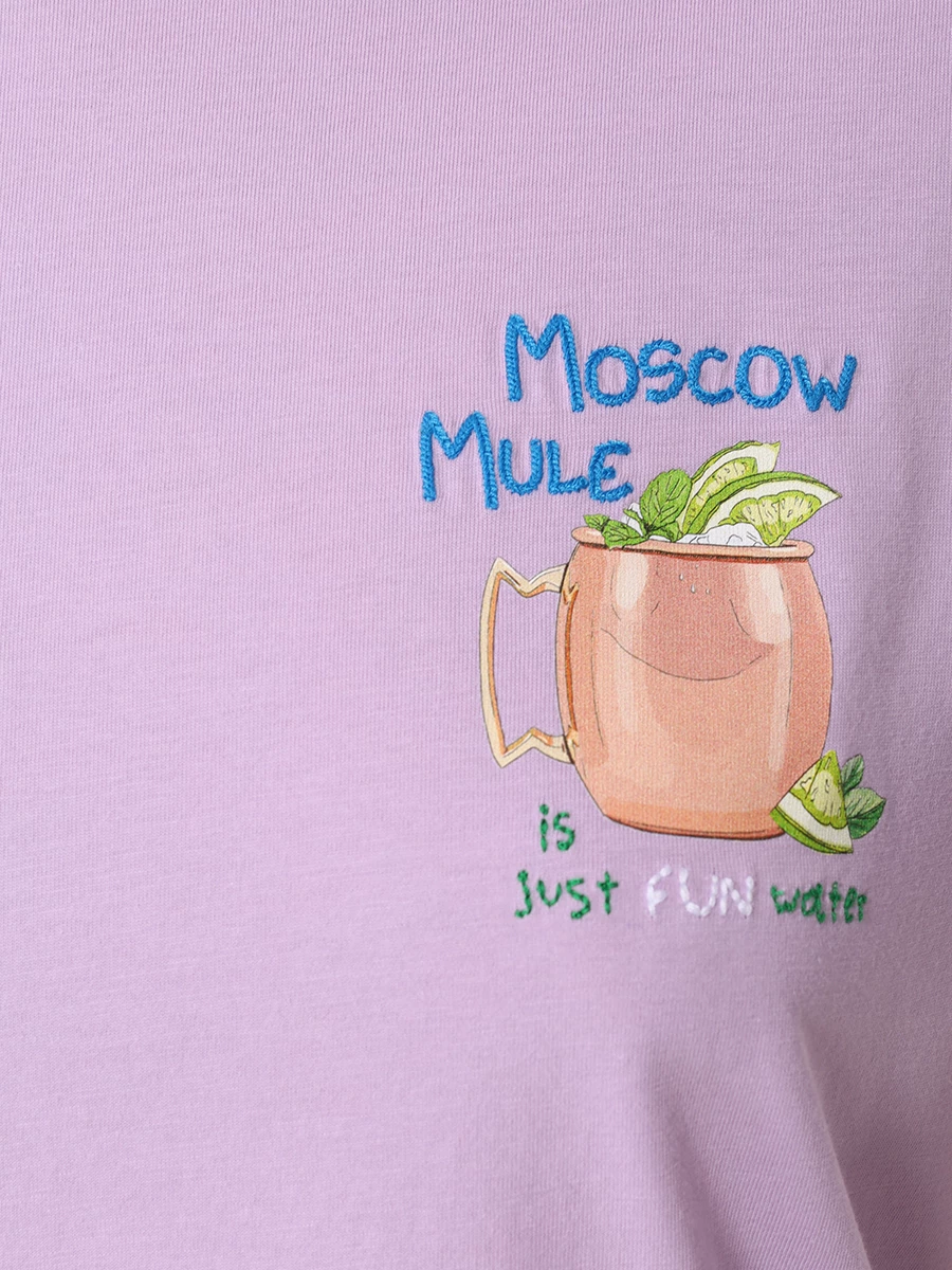

Футболка хлопковая, Фиолетовый, EMILIE - MOSCOW SUMMER 24 EMB