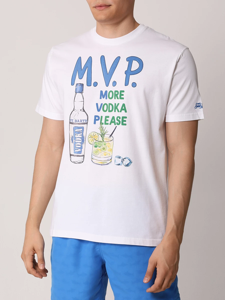 

Футболка хлопковая, Белый, TSHIRT MAN - MVP VODKA 01N