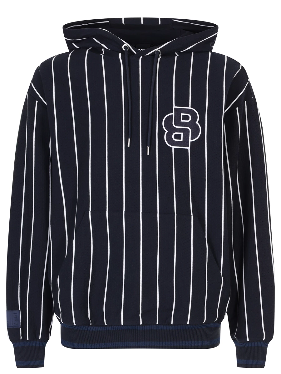 Худи хлопковое BOSS 50512081/404 Полоска 