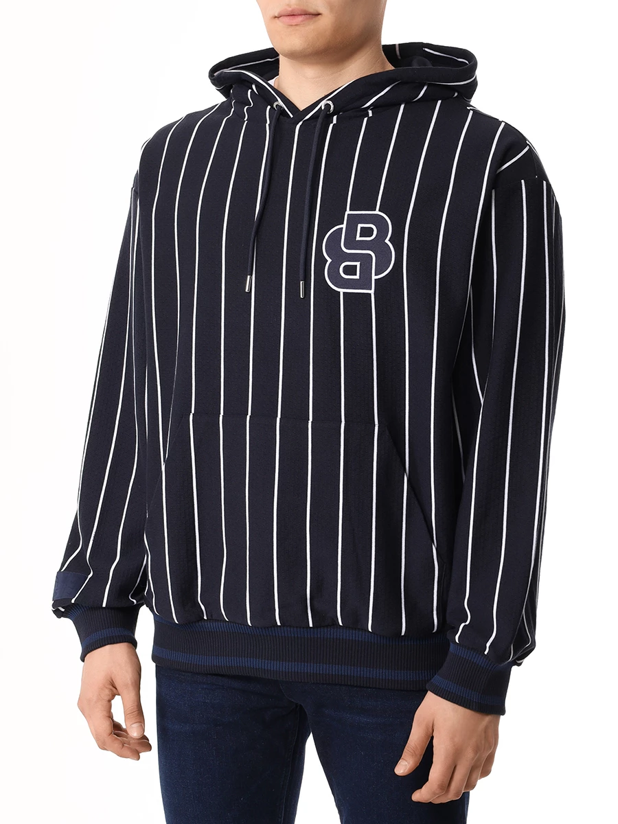 Худи хлопковое BOSS 50512081/404 Полоска  Фото 4