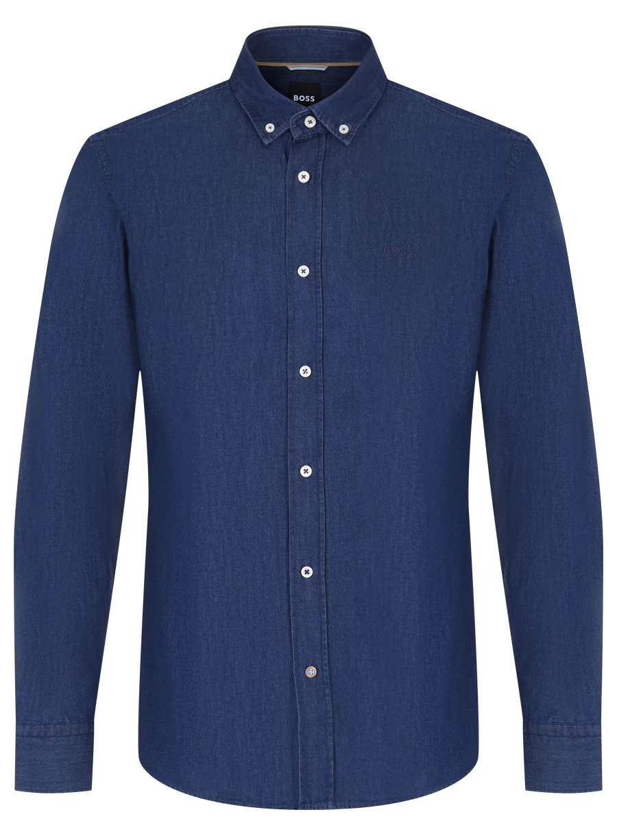Рубашка Casual Fit хлопковая BOSS 50520260/410 Синий 