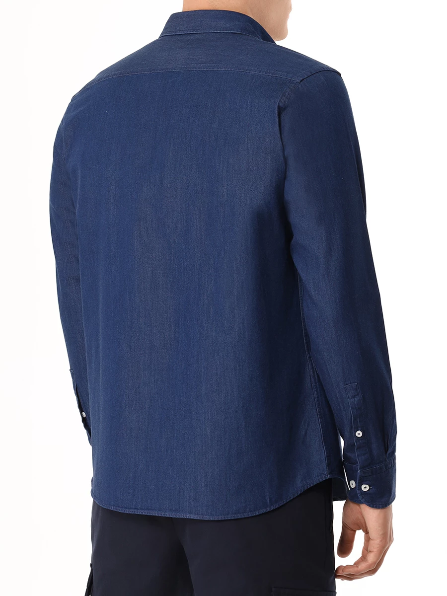Рубашка Casual Fit хлопковая BOSS 50520260/410 Синий  Фото 3