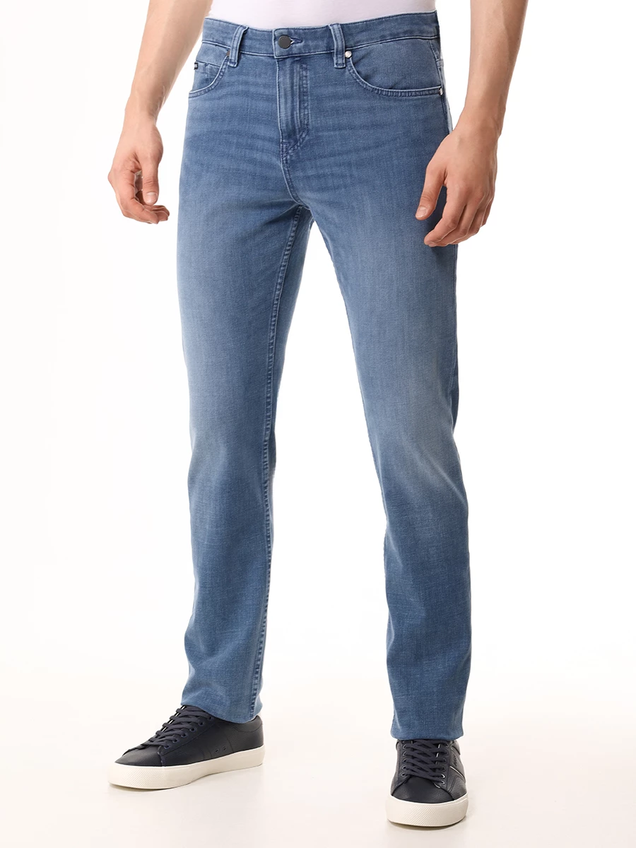 Джинсы Slim Fit хлопковые BOSS 50522492/427 Голубой  Фото 4