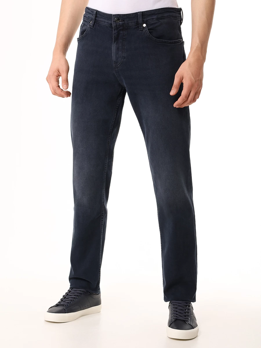 Джинсы Regular Fit хлопковые BOSS 50522489/405 Синий  Фото 4
