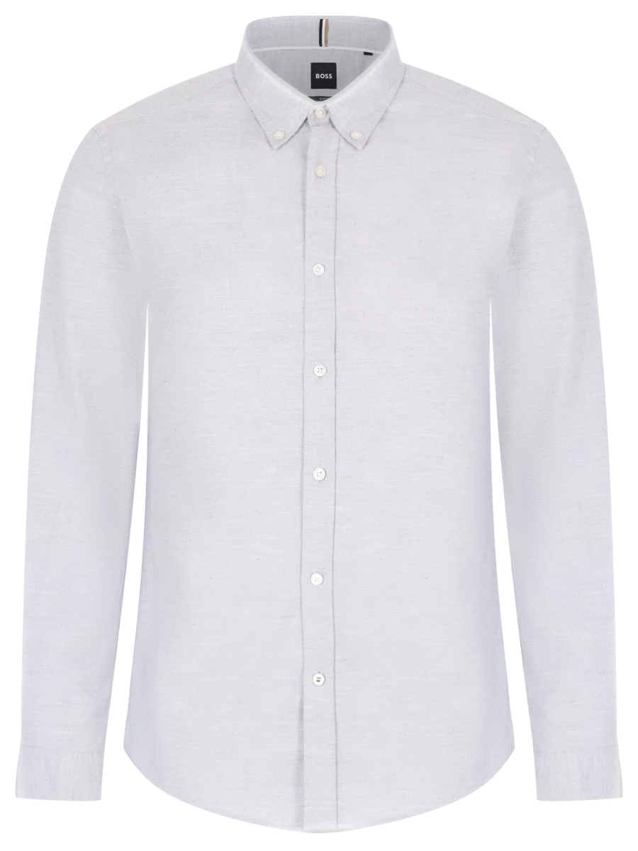 Рубашка Slim Fit хлопковая BOSS 50520267/041 Серый 