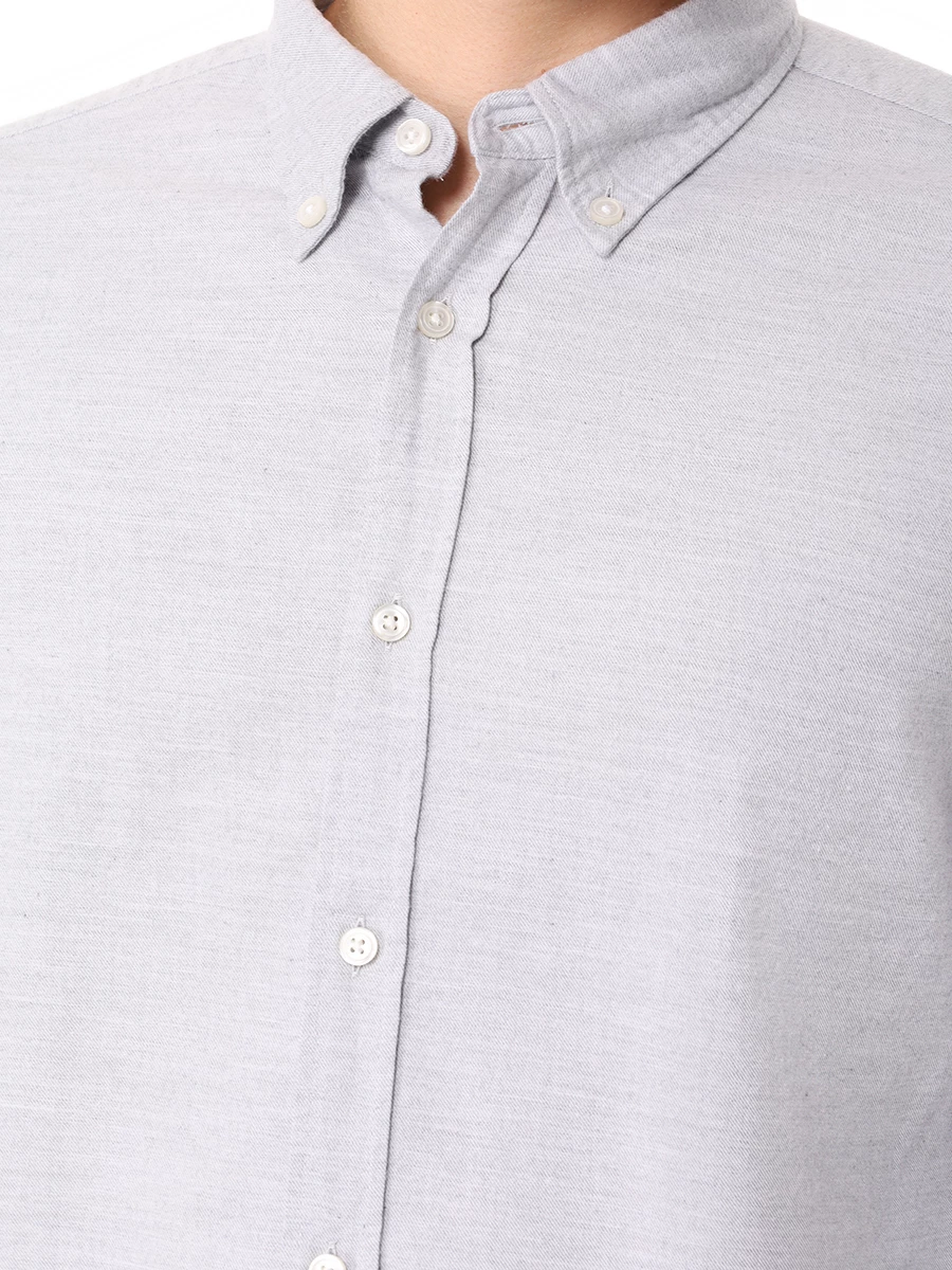 Рубашка Slim Fit хлопковая BOSS 50520267/041 Серый  Фото 5
