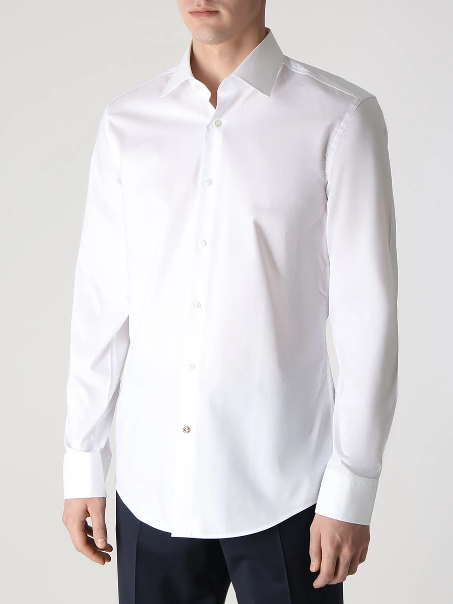 

Рубашка Slim Fit хлопковая, Белый, 50479922/100