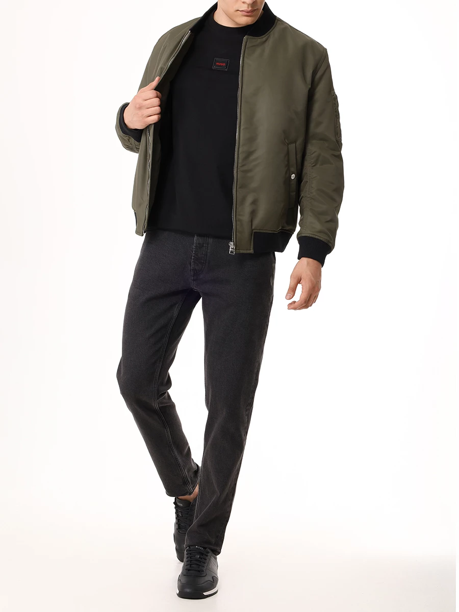 Джинсы Tapered Fit хлопковые HUGO 50511325/010 Серый  Фото 2