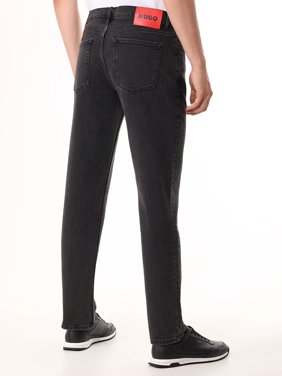 Джинсы Tapered Fit хлопковые HUGO 50511325/010 Серый  Фото 3