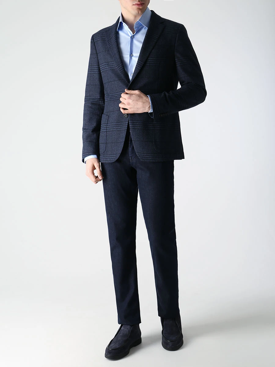 Рубашка Slim Fit хлопковая BOSS 50479922/450 Голубой  Фото 2