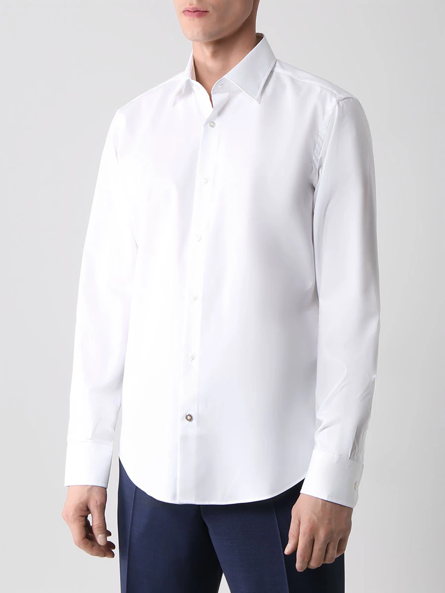 Рубашка Regular Fit хлопковая BOSS 50479943/100 Белый  Фото 4
