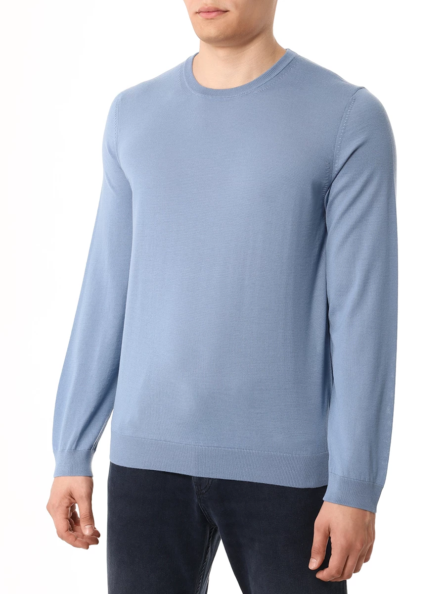 Джемпер шерстяной BOSS 50468239/490 Голубой  Фото 4